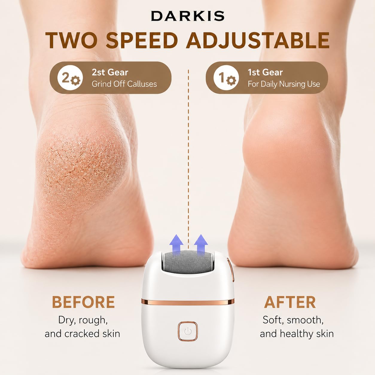 Rechargeable Dual Speed Electric Foot Callus Remover