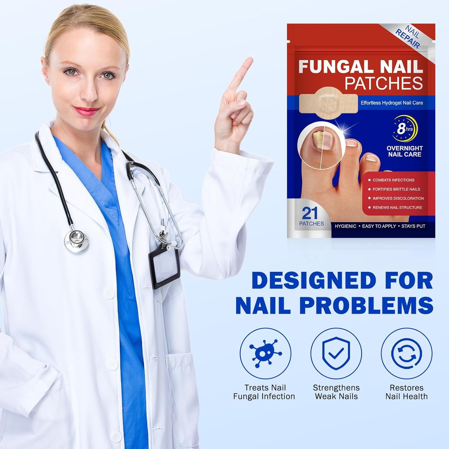 Fungal Nail Patches - 21 Toe Nail Care Patches