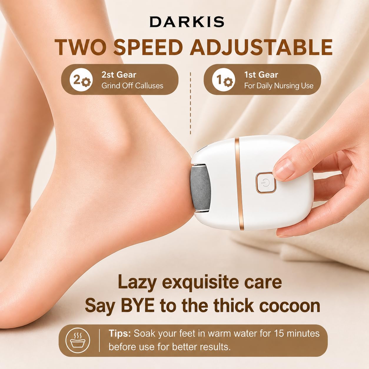 Rechargeable Dual Speed Electric Foot Callus Remover