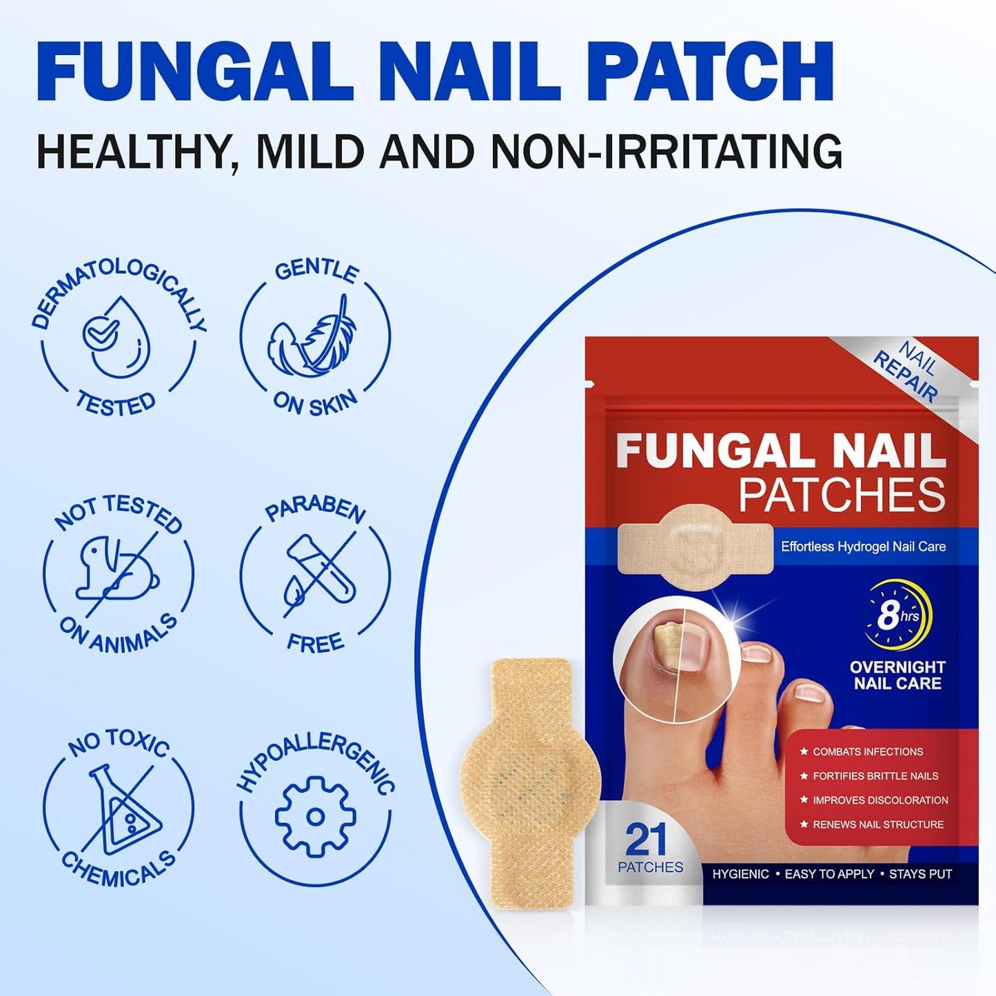 Fungal Nail Patches - 21 Toe Nail Care Patches